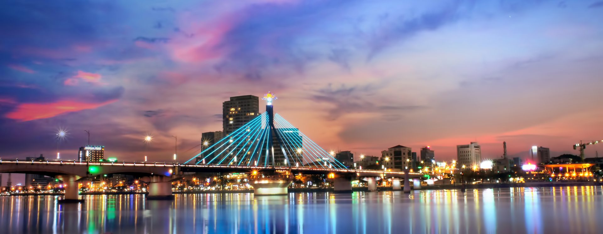 Da Nang City in sunset